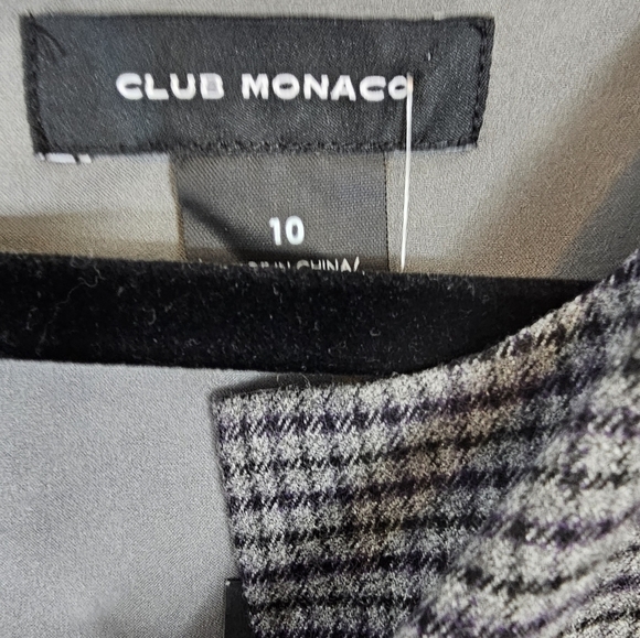 Grey plaid sleeveless jumpsuit Club Monaco in size 10 business casual career NWT - Picture 4 of 7